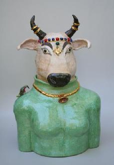 ceramic sculpture of holy cow