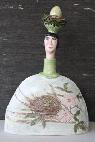  Ceramic Sculpture - Nest Egg, decanter with painted landscape